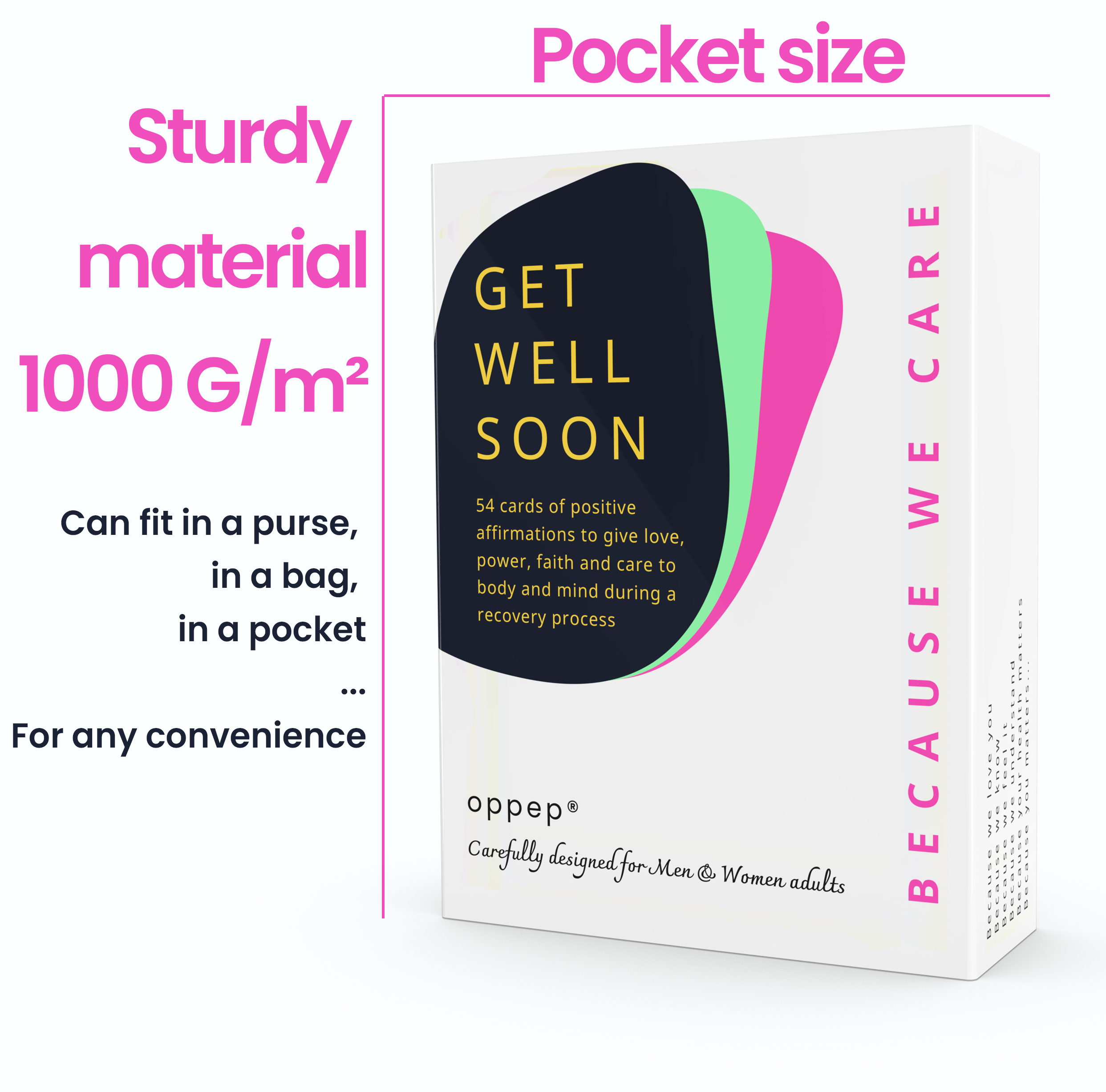 Get well soon gift affirmation cards for women and men, after